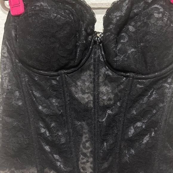 Necessary Objects Black lace corset top Lingerie 90s vintage - Picture 3 of 8